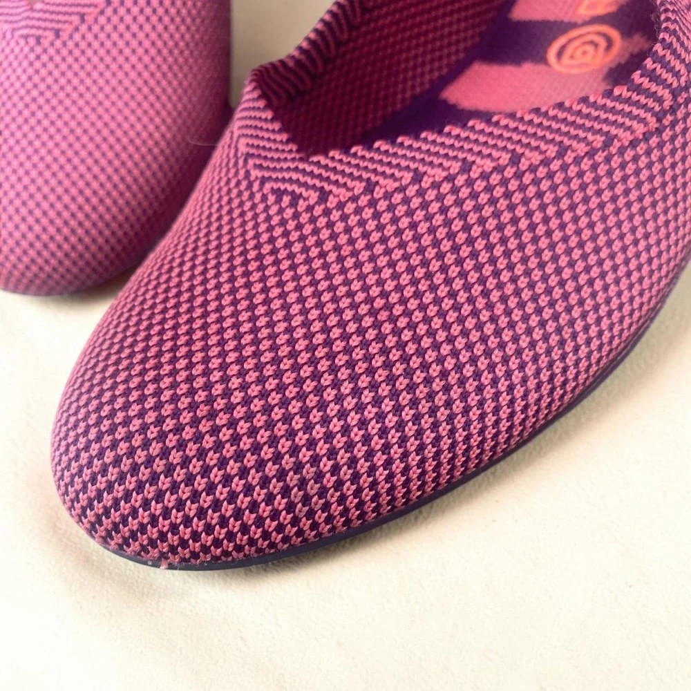 Rothy's The Flat Rose Double Stitch Retired Knit Ballet Flats Size 10